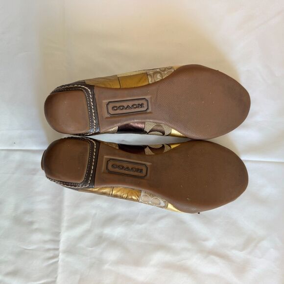 Coach Women's 'Jenilee' Mosaic Color Block Metallic Ballet Falts Size 8.5 - Picture 11 of 11